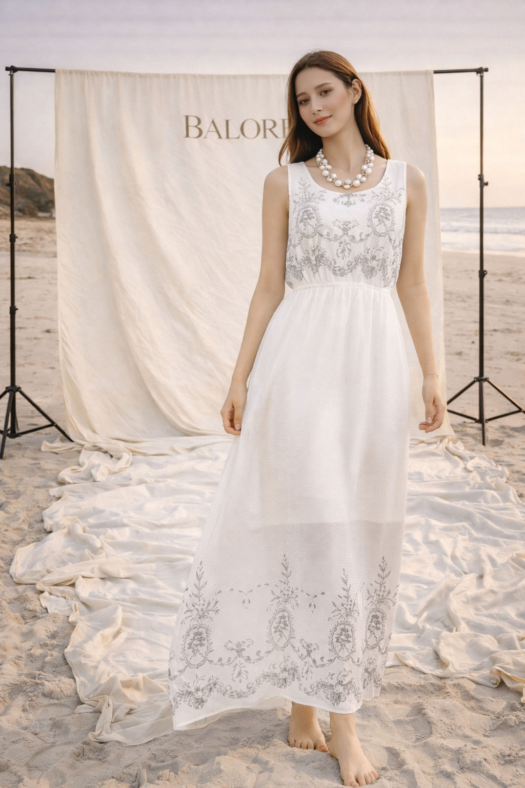 Bohemian Chiffon Maxi Dress for Beach Vacation